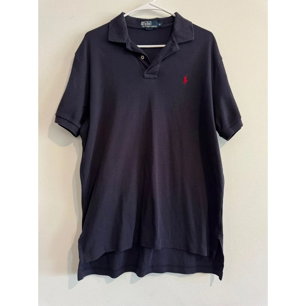 Polo Ralph Lauren Short Sleeve Polo Men Size‎ M Navy Blue Embroidered Pony Logo